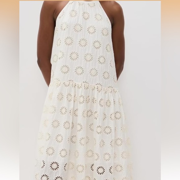 Madewell Embroidered Drop-Waist Maxi Dress Floral Eyelet Size Large bachelorette - Picture 5 of 11